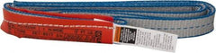 Lift-All - 4' Long x 1" Wide, 1,600 Lb Vertical Capacity, 1 Ply, Polyester Web Sling - 1,250 Lb Choker Capacity - Benchmark Tooling