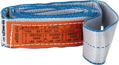 Lift-All - 7' Long x 2" Wide, 3,200 Lb Vertical Capacity, 1 Ply, Polyester Web Sling - 2,500 Lb Choker Capacity - Benchmark Tooling