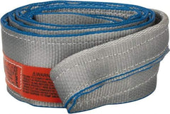 Lift-All - 8' Long x 4" Wide, 11,500 Lb Vertical Capacity, 2 Ply, Polyester Web Sling - 9,200 Lb Choker Capacity - Benchmark Tooling