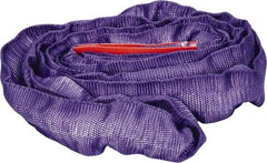 Lift-All - 5' Long x 1" Wide, Polyester Web Sling - 2,100 Lb Choker Capacity, 5/8" Diam Chain, Purple - Benchmark Tooling