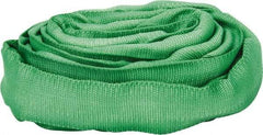 Lift-All - 6' Long x 1-3/8" Wide, 5,300 Lb Vertical Capacity, Polyester Web Sling - 4,200 Lb Choker Capacity, 7/8" Diam Chain, Green - Benchmark Tooling