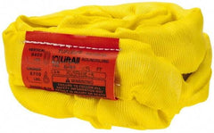 Lift-All - 5' Long x 1-3/4" Wide, Polyester Web Sling - 6,700 Lb Choker Capacity, 1-1/8" Diam Chain, Yellow - Benchmark Tooling