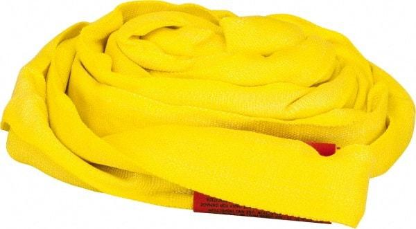 Lift-All - 8' Long x 1-3/4" Wide, Polyester Web Sling - 6,700 Lb Choker Capacity, 1-1/8" Diam Chain, Yellow - Benchmark Tooling