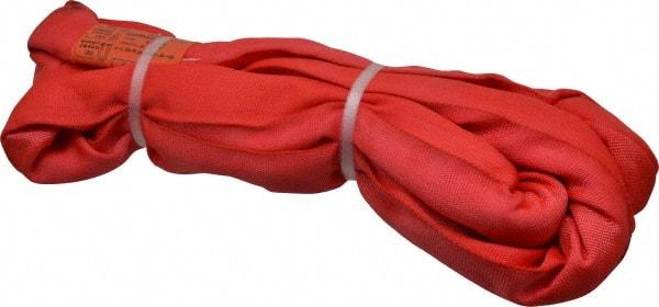 Lift-All - 6' Long x 2" Wide, Polyester Web Sling - 10,600 Lb Choker Capacity, 1-3/8" Diam Chain, Red - Benchmark Tooling