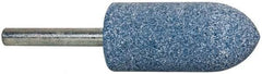 Tru-Maxx - 7/8" Head Diam x 2" Thickness, A11, Pointed Tree End, Aluminum Oxide Mounted Point - Blue, Medium Grade, 60 Grit, 25,420 RPM - Benchmark Tooling