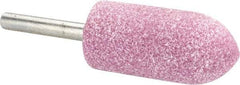 Tru-Maxx - 7/8" Head Diam x 2" Thickness, A11, Pointed Tree End, Aluminum Oxide Mounted Point - Pink, Medium Grade, 60 Grit, 25,420 RPM - Benchmark Tooling