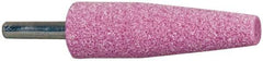 Tru-Maxx - 3/4" Head Diam x 2-1/2" Thickness, A1, Cone End, Aluminum Oxide Mounted Point - Pink, Medium Grade, 60 Grit, 20,960 RPM - Benchmark Tooling