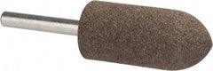 Tru-Maxx - 7/8" Head Diam x 2" Thickness, A11, Pointed Tree End, Aluminum Oxide Mounted Point - Medium Grade, 60 Grit, 25,420 RPM - Benchmark Tooling
