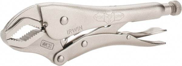 Irwin - 10" OAL Curved Jaw Locking Pliers - 3/4" Jaw Width, 2-1/4" Jaw Depth, 1-7/8" Jaw Opening, Standard Handle - Benchmark Tooling