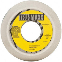 Tru-Maxx - 4" Diam, 1-1/4" Hole Size, 1-1/2" Overall Thickness, 46 Grit, Type 11 Tool & Cutter Grinding Wheel - Coarse Grade, Aluminum Oxide, J Hardness, 5,730 RPM - Benchmark Tooling