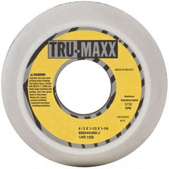 Tru-Maxx - 4" Diam, 1-1/4" Hole Size, 1-1/2" Overall Thickness, 60 Grit, Type 11 Tool & Cutter Grinding Wheel - Medium Grade, Aluminum Oxide, J Hardness, 5,730 RPM - Benchmark Tooling