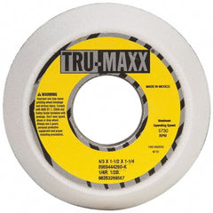 Tru-Maxx - 4" Diam, 1-1/4" Hole Size, 1-1/2" Overall Thickness, 60 Grit, Type 11 Tool & Cutter Grinding Wheel - Medium Grade, Aluminum Oxide, K Hardness, 5,730 RPM - Benchmark Tooling