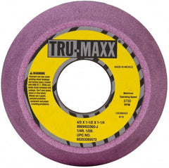 Tru-Maxx - 4" Diam, 1-1/4" Hole Size, 1-3/4" Overall Thickness, 60 Grit, Type 11 Tool & Cutter Grinding Wheel - Medium Grade, Aluminum Oxide, J Hardness, 5,730 RPM - Benchmark Tooling