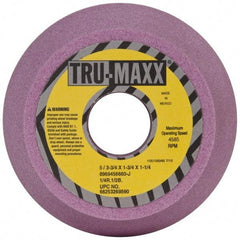 Tru-Maxx - 5" Diam, 1-1/4" Hole Size, 1-3/4" Overall Thickness, 60 Grit, Type 11 Tool & Cutter Grinding Wheel - Medium Grade, Aluminum Oxide, J Hardness, 4,585 RPM - Benchmark Tooling