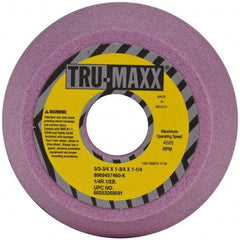 Tru-Maxx - 5" Diam, 1-1/4" Hole Size, 1-3/4" Overall Thickness, 60 Grit, Type 11 Tool & Cutter Grinding Wheel - Medium Grade, Aluminum Oxide, K Hardness, 4,585 RPM - Benchmark Tooling