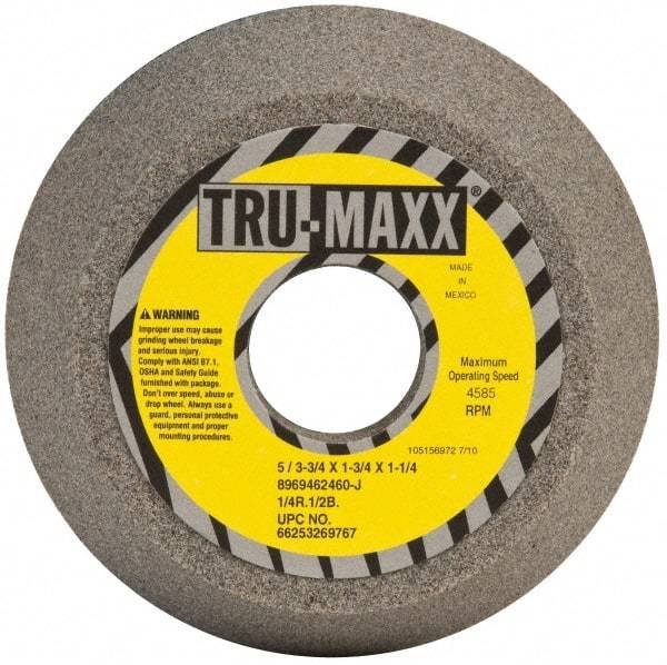 Tru-Maxx - 5" Diam, 1-1/4" Hole Size, 1-3/4" Overall Thickness, 60 Grit, Type 11 Tool & Cutter Grinding Wheel - Medium Grade, Aluminum Oxide, J Hardness, 4,585 RPM - Benchmark Tooling