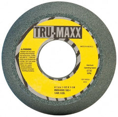 Tru-Maxx - 4" Diam, 1-1/4" Hole Size, 1-1/2" Overall Thickness, 100 Grit, Type 11 Tool & Cutter Grinding Wheel - Fine Grade, Silicon Carbide, I Hardness, 5,730 RPM - Benchmark Tooling