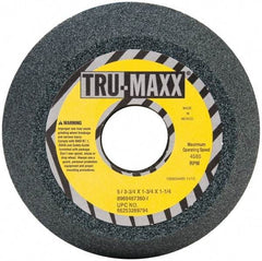 Tru-Maxx - 5" Diam, 1-1/4" Hole Size, 1-3/4" Overall Thickness, 60 Grit, Type 11 Tool & Cutter Grinding Wheel - Medium Grade, Aluminum Oxide, I Hardness, 4,585 RPM - Benchmark Tooling