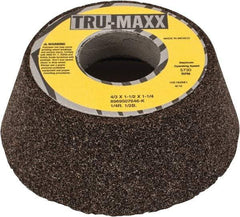 Tru-Maxx - 4" Diam, 1-1/4" Hole Size, 1-1/2" Overall Thickness, 46 Grit, Type 11 Tool & Cutter Grinding Wheel - Coarse Grade, Aluminum Oxide, K Hardness, 5,730 RPM - Benchmark Tooling