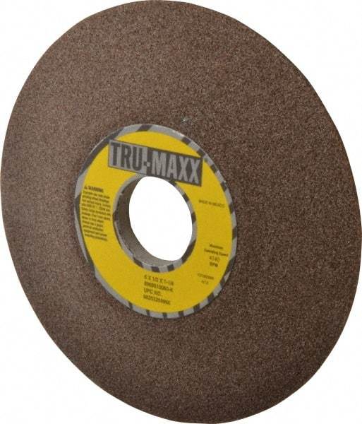 Tru-Maxx - 6" Diam, 1-1/4" Hole Size, 1/2" Overall Thickness, 60 Grit, Type 12 Tool & Cutter Grinding Wheel - Medium Grade, Aluminum Oxide, K Hardness, 4,140 RPM - Benchmark Tooling