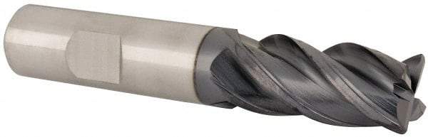 Value Collection - 5/8", 1-1/4" LOC, 5/8" Shank Diam, 3-1/2" OAL, 4 Flute, Solid Carbide Square End Mill - Single End, AlTiN Finish, Spiral Flute, Variable° Helix, Right Hand Cut, Right Hand Flute - Benchmark Tooling