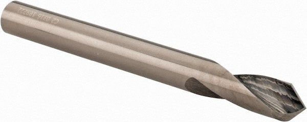 Accupro - 1/4" Body Diam, 90°, 2-1/2" OAL, Solid Carbide Spotting Drill - Benchmark Tooling