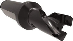 Allied Machine and Engineering - Series 15, 15 to 16mm Diam, 3/4" Diam Straight Shank with Flange, Helical Flute Spade Drill - 11/16" Max Depth, 1-3/4" Body Length, 3-25/32" OAL, Short Length, Through Coolant - Benchmark Tooling