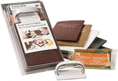 3M - Very Fine & Ultra Fine Grade, Aluminum Oxide & Silicon Carbide Hand Pad - Maroon & Gray, 6" Wide x 9" Long, Nonwoven - Benchmark Tooling