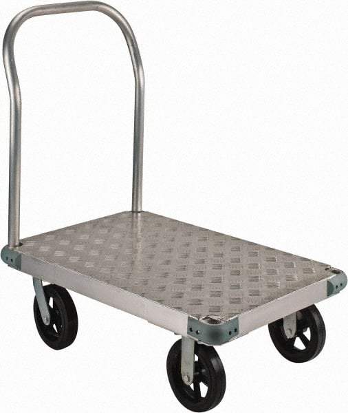 Value Collection - 2,000 Lb Capacity Aluminum Platform Truck - Aluminum Deck, 24" OAW - Benchmark Tooling