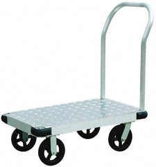 Value Collection - 2,000 Lb Capacity Aluminum Platform Truck - Aluminum Deck, 24" OAW - Benchmark Tooling