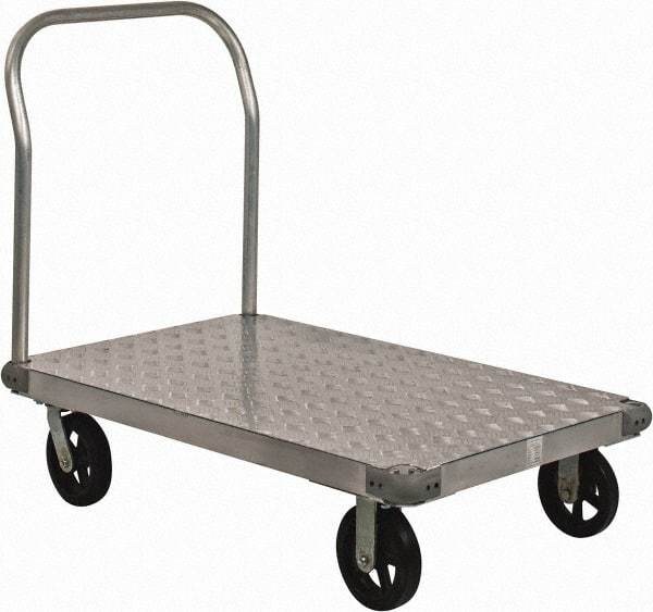 Value Collection - 2,000 Lb Capacity Aluminum Platform Truck - Aluminum Deck, 30" OAW - Benchmark Tooling