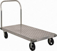 Value Collection - 2,000 Lb Capacity Aluminum Platform Truck - Aluminum Deck, 30" OAW - Benchmark Tooling