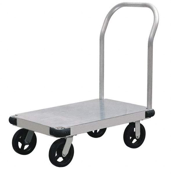 Value Collection - 2,000 Lb Capacity Aluminum Platform Truck - Aluminum Deck, 24" OAW - Benchmark Tooling