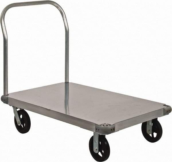 Value Collection - 2,000 Lb Capacity Aluminum Platform Truck - Aluminum Deck, 30" OAW - Benchmark Tooling