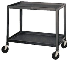 Made in USA - 500 Lb Capacity, 24" Wide x 36" Long x 34-1/2" High Service Cart - 2 Shelf, Steel, Swivel Casters - Benchmark Tooling