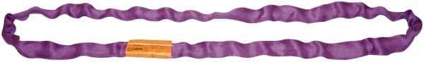 Lift-All - 7' Long x 1" Wide, Polyester Web Sling - 2,100 Lb Choker Capacity, 5/8" Diam Chain, Purple - Benchmark Tooling