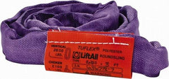 Lift-All - 3' Long x 3" Wide, 2,600 Lb Vertical Capacity, Polyester Web Sling - 2,100 Lb Choker Capacity, 5/8" Diam Chain, Purple - Benchmark Tooling