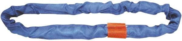 Lift-All - 7' Long x 2-5/8" Wide, Polyester Web Sling - 17,000 Lb Choker Capacity, 1-3/4" Diam Chain, Blue - Benchmark Tooling