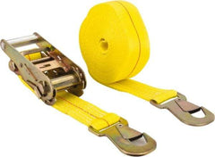 Lift-All - 27' Long x 2" Wide, 1,600 Lb Basket Capacity, 1,600 Lb Vertical Capacity, Polyester Web Sling - Yellow - Benchmark Tooling