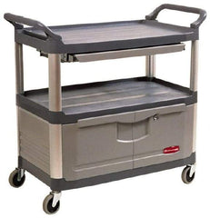 Rubbermaid - 300 Lb Capacity, 20" Wide x 40-5/8" Long x 37-13/16" High Instrument Cart - 2 Shelf, Plastic - Benchmark Tooling