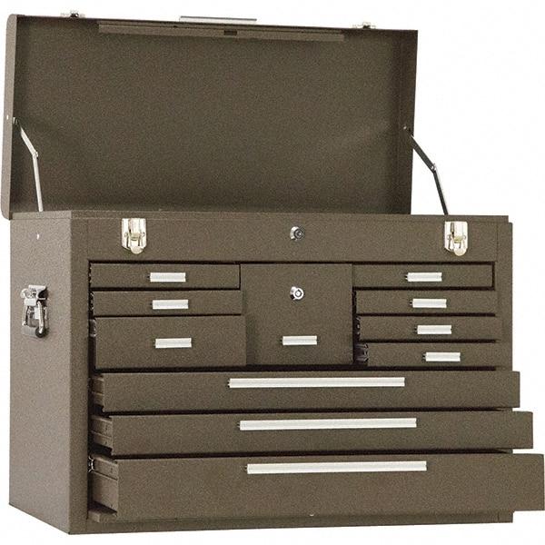 Kennedy - 11 Drawer Tool Chest - 26-1/8" Wide x 12-1/8" Deep x 18-7/8" High, Steel, Brown - Benchmark Tooling