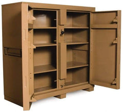 Knaack - 60" Wide x 24" Deep x 60" High Job Site Tool Storage Cabinet - 2 Door, Steel, Tan - Benchmark Tooling