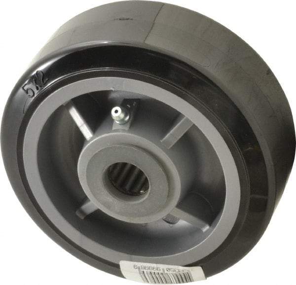 Fairbanks - 5 Inch Diameter x 2 Inch Wide, Polyurethane Caster Wheel - 750 Lb. Capacity, 2-3/16 Inch Hub Length, 3/4 Inch Axle Diameter, Roller Bearing - Benchmark Tooling