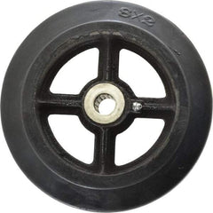 Fairbanks - 8 Inch Diameter x 2 Inch Wide, Rubber Caster Wheel - 500 Lb. Capacity, 2-3/16 Inch Hub Length, 3/4 Inch Axle Diameter, Roller Bearing - Benchmark Tooling