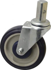 Win-Holt - 5" Diam x 1-1/4" Wide x 6-3/16" OAH Stem Mount Swivel Caster - Polyurethane, 250 Lb Capacity, Ball Bearing, 27/32 x 2-1/2" Square Stem - Benchmark Tooling