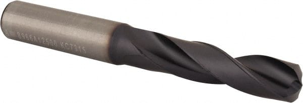 Kennametal - 12.49934mm 140° Spiral Flute Solid Carbide Screw Machine Drill Bit - Benchmark Tooling