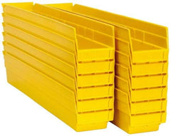 Akro-Mils - 23-5/8" Deep, Yellow Hopper Shelf Bin - 4" High x 4-1/8" Wide x 23-5/8" Long - Benchmark Tooling