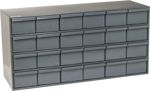 Durham - 24 Drawer, Small Parts Steel Storage Cabinet - 11-3/4" Deep x 33-3/4" Wide x 17" High - Benchmark Tooling