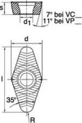 LMT - VCGT220530 ALM Grade LC610T Carbide Milling Insert - TiAlN Finish, 0.2189" Thick, 1/2" Inscribed Circle, 3mm Corner Radius - Benchmark Tooling