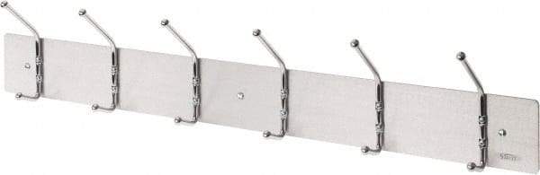 Safco - 6 Hooks, 36" Long x 2-1/8" Deep, Steel Utility Hook Strips - 2-1/2" High - Benchmark Tooling